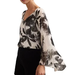 Fashion PHASE EIGHT Simi Palm Filcoupe Blouse