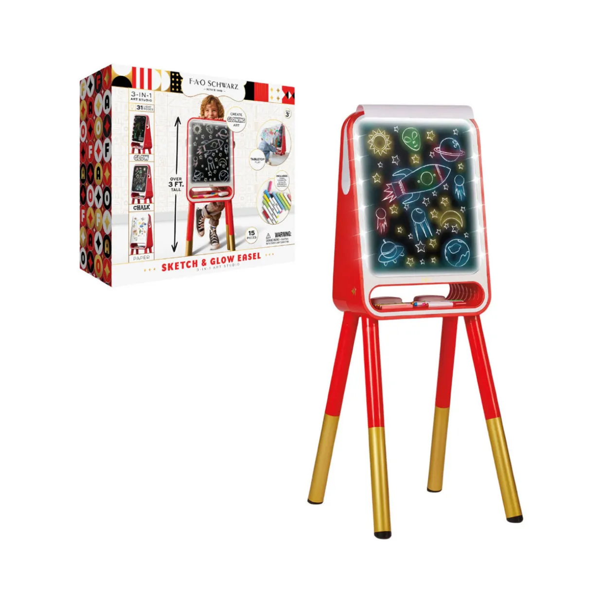 Sketch & Glow Easel 3-In-1 Art Studio