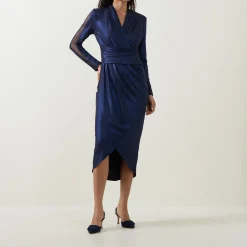 Online JOSEPH RIBKOFF Sleeve-Embellished Wrap Dress