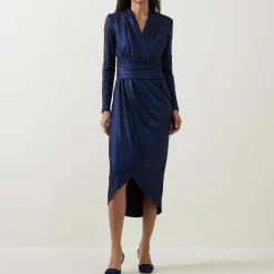 Online JOSEPH RIBKOFF Sleeve-Embellished Wrap Dress