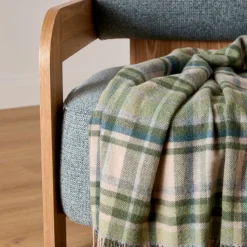 New FOXFORD Slieveboy Tartan Lambswool Throw
