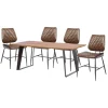 Smithfield Large Dining Table and Four Isabella Brown Chairs