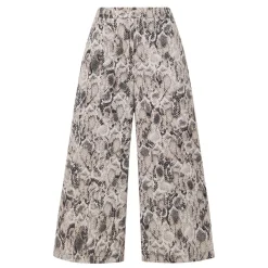 Snake Print Wide Leg Trousers