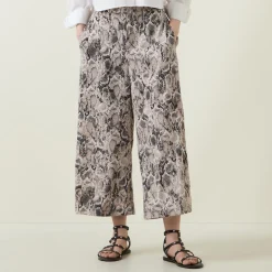 Snake Print Wide Leg Trousers
