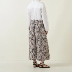 Snake Print Wide Leg Trousers