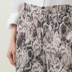 Snake Print Wide Leg Trousers
