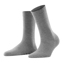 Soft Merino Crew Length Socks Light Grey Mel