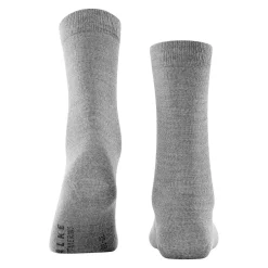 Soft Merino Crew Length Socks Light Grey Mel