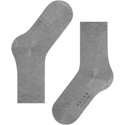 Soft Merino Crew Length Socks Light Grey Mel
