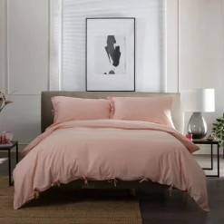Soft Textured Duvet Set Pink