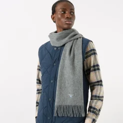 Hot BARBOUR Solid Fringed Scarf