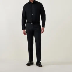 Solid-Twill Single-Cuff Formal Shirt
