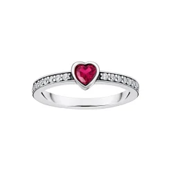 Solitaire Ring With Heart Stone