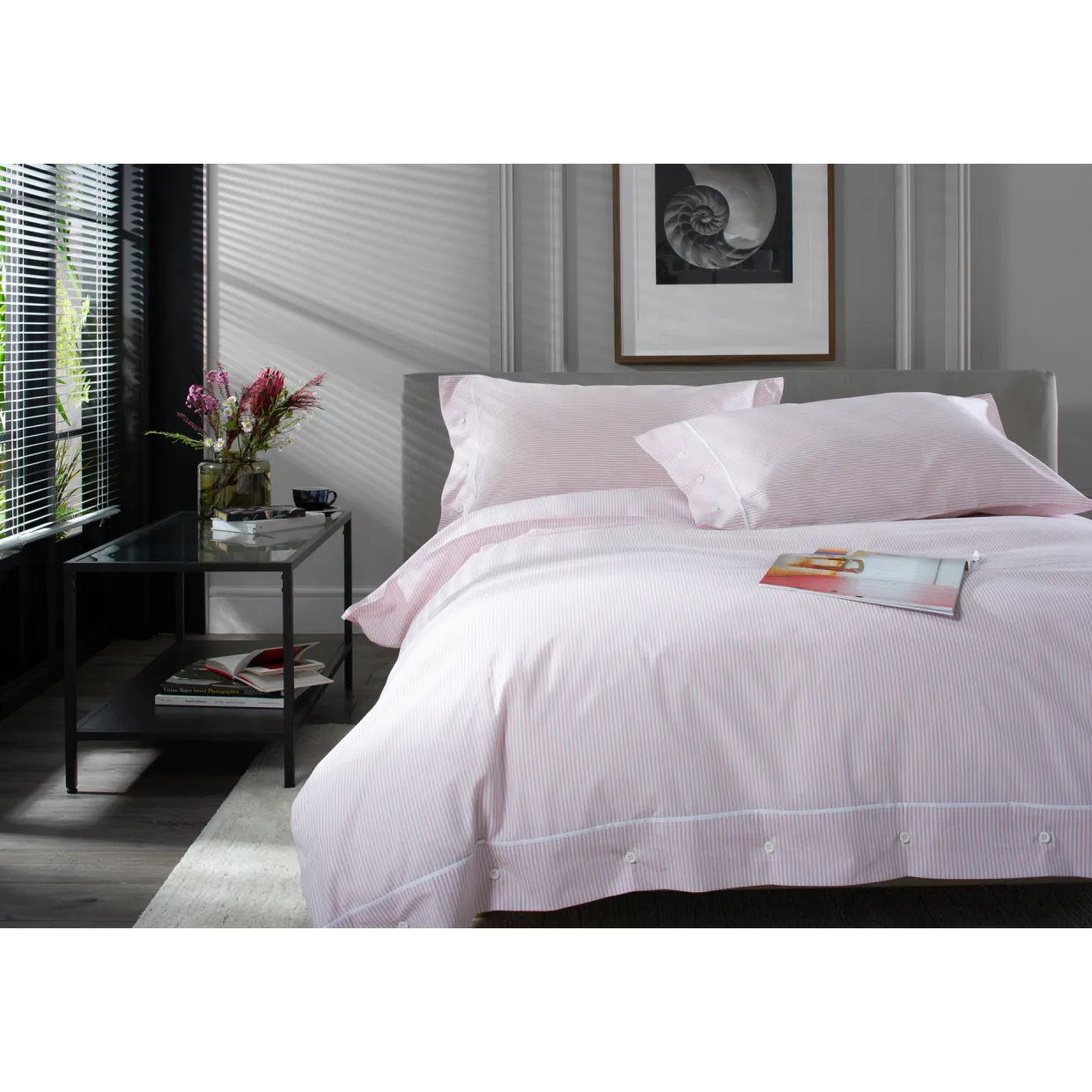 Southport Duvet Set Rose/White