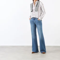 Sale 7 FOR ALL MANKIND Spencer Coated Flared Leg Jeans