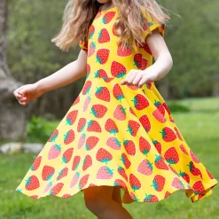 Spring Strawberry Skater Dress