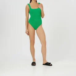 Square Neck Crinkle Swimsuit