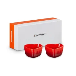 Stoneware Set of Two Heart Ramekins