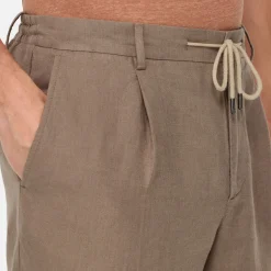 Outlet BOGGI MILANO Straight Leg Linen Shorts