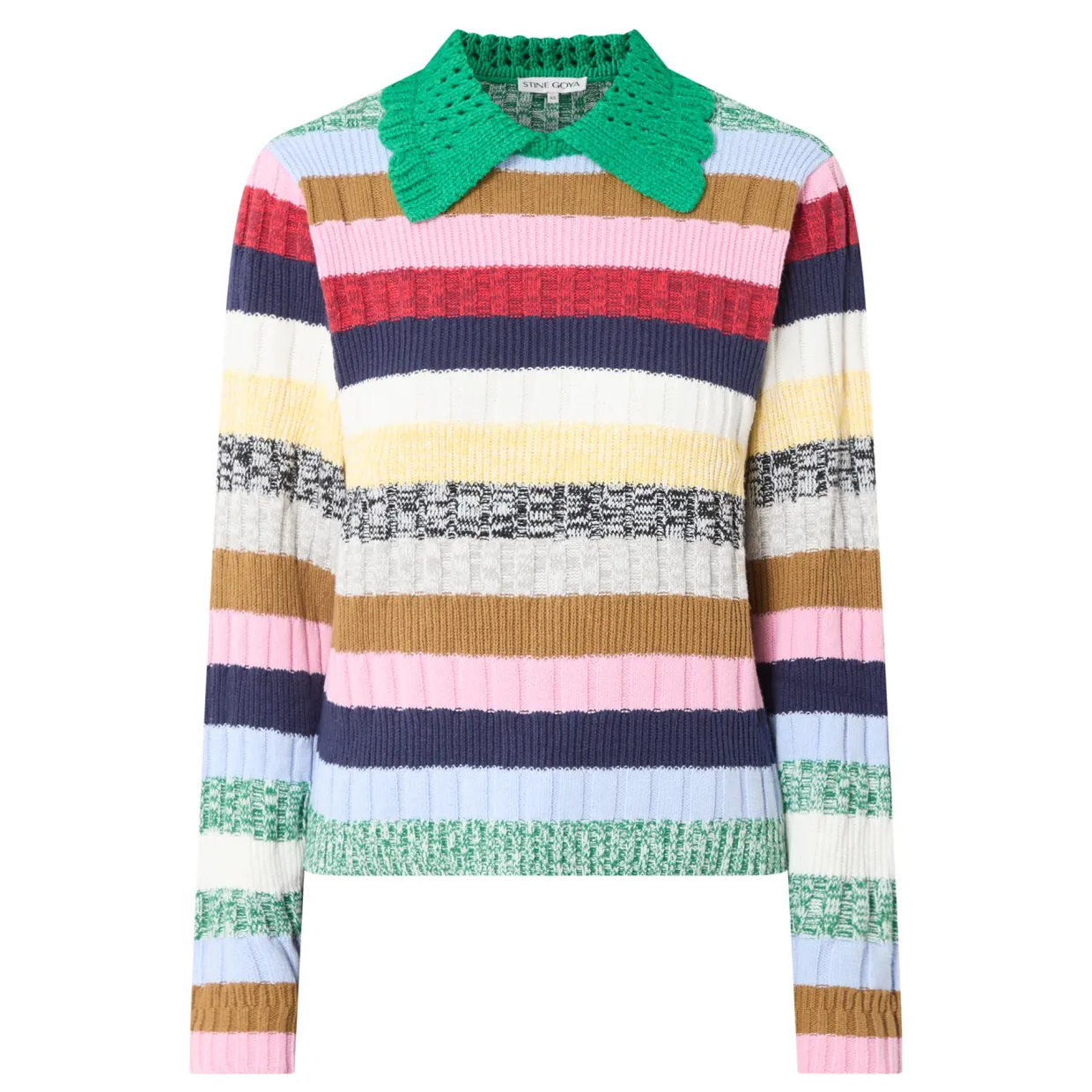 Stripe Knit Polo Shirt