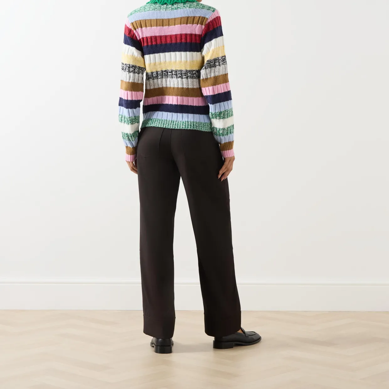 Stripe Knit Polo Shirt