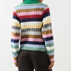 Stripe Knit Polo Shirt