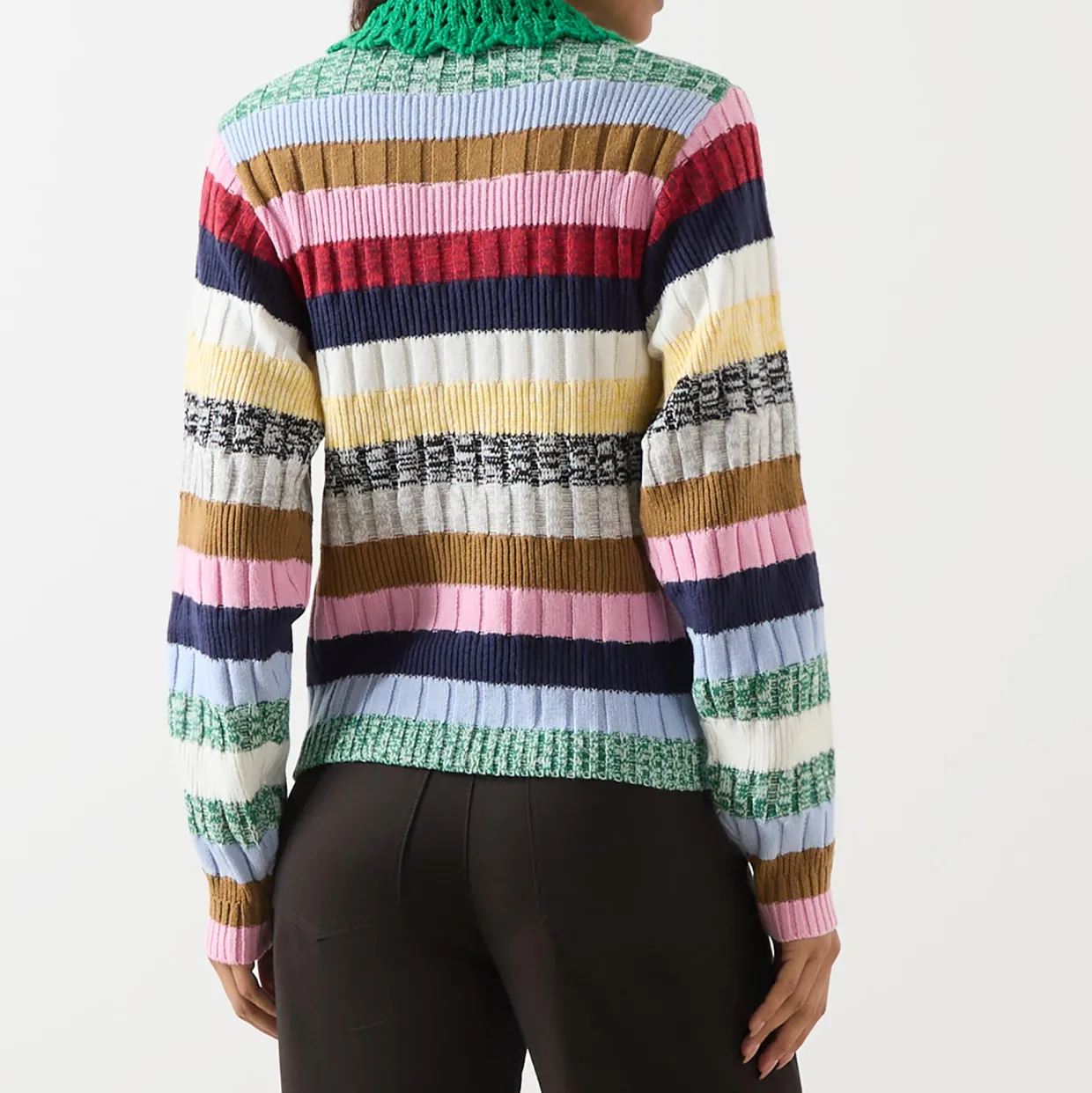 Stripe Knit Polo Shirt