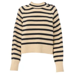 Striped Button Detail Sweater