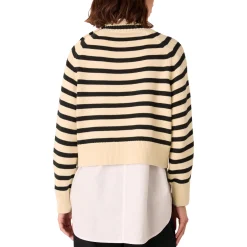 Striped Button Detail Sweater