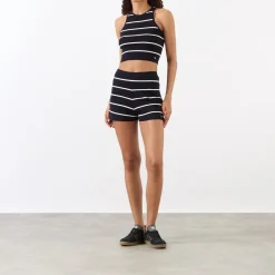 Striped Knit Crop Shorts