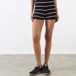 Striped Knit Crop Shorts