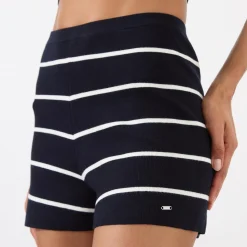 Striped Knit Crop Shorts