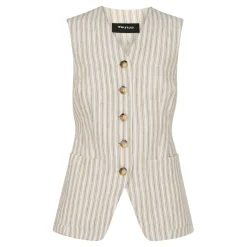 Online WHISTLES Striped Linen Waistcoat Top
