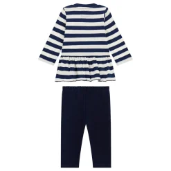 Striped Logo Top & Leggings Two-Piece Set