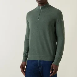 Clearance BUGATTI Structure Logo Half-Zip Sweater