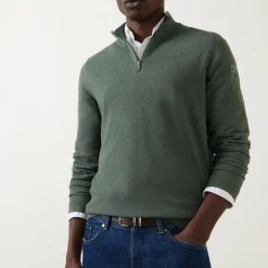 Clearance BUGATTI Structure Logo Half-Zip Sweater