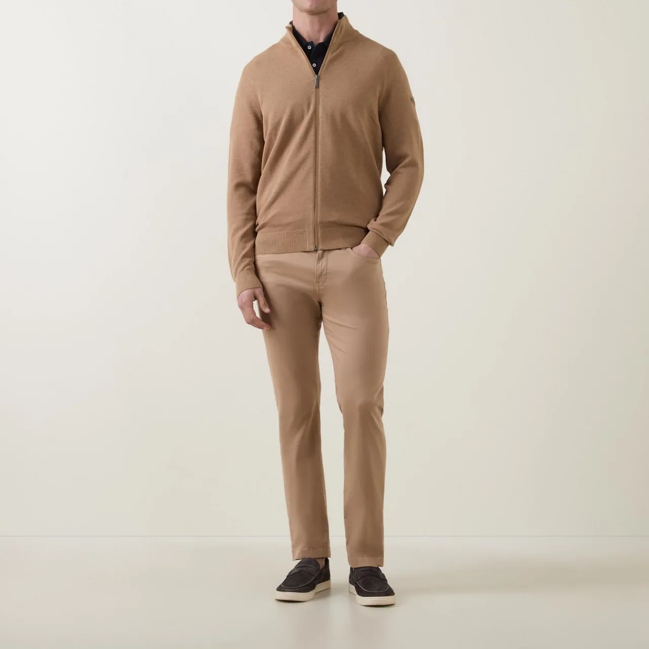 Hot BUGATTI Structure Logo Zip Sweater