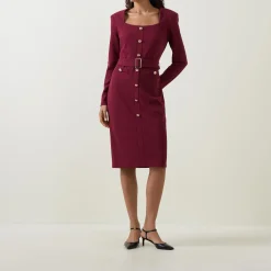 Structured Belted Shirt Dress