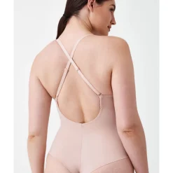 Suit Your Fancy Medium Control Plunge Low Back Thong Bodysuit