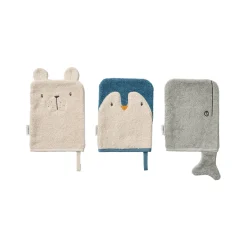 Sylvester Safari Animal Washcloth, Three-Piece Set