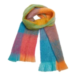 Discount FOXFORD Teal & Orange Check Scarf