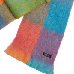 Discount FOXFORD Teal & Orange Check Scarf