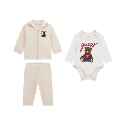Teddy Logo Tracksuit & Bodysuit Three-Piece Set
