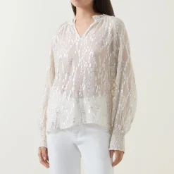 Teia Blouson-Sleeve Blouse