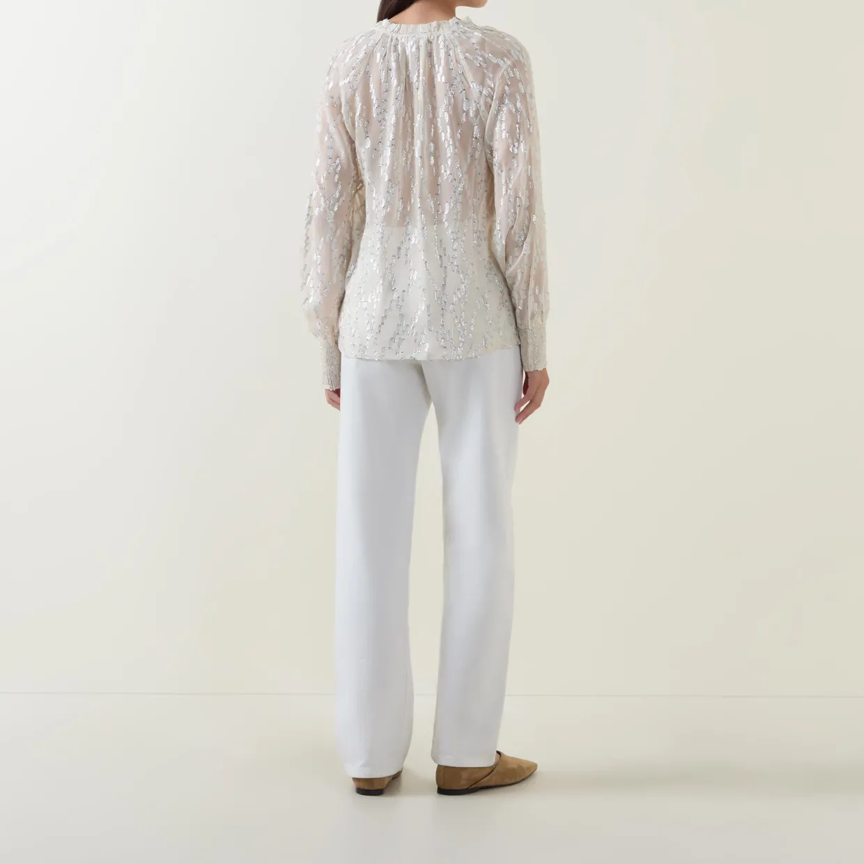 Teia Blouson-Sleeve Blouse