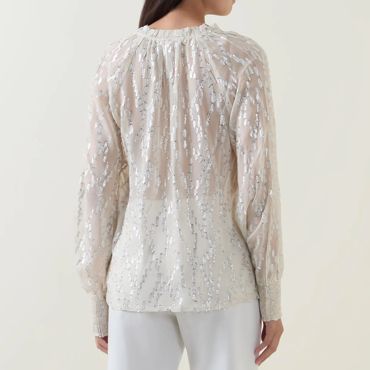 Teia Blouson-Sleeve Blouse