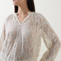 Teia Blouson-Sleeve Blouse