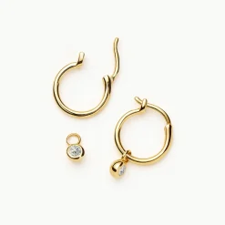 Tennis Charm Mini Hoop Earrings