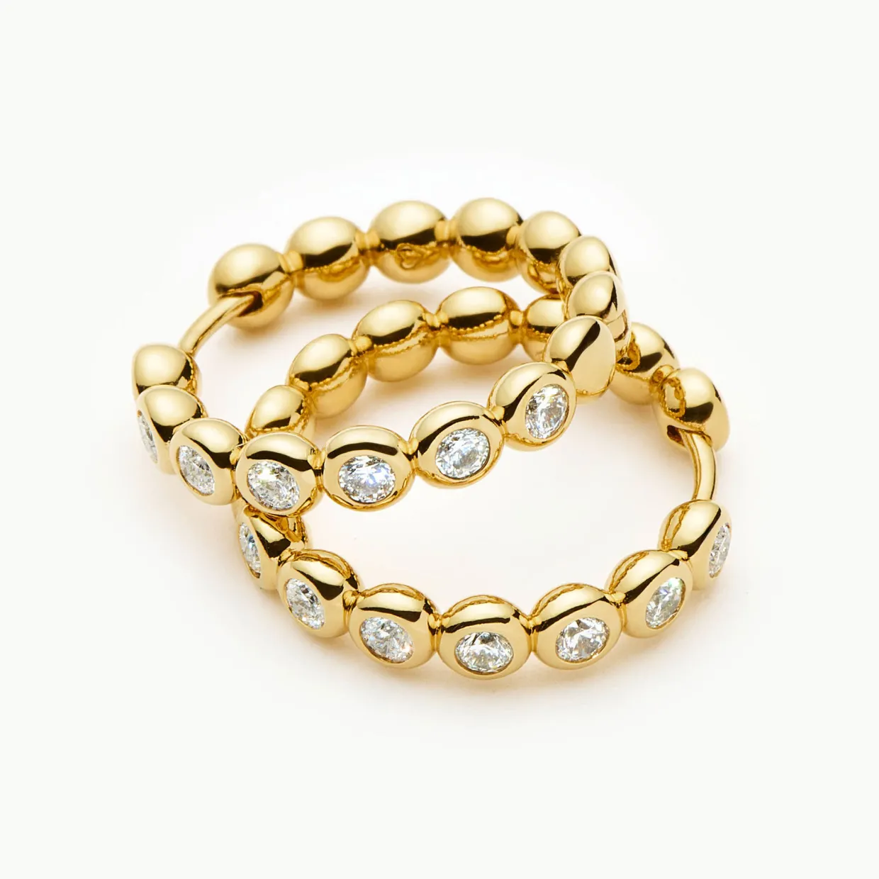 Tennis Medium Hoop Earrings