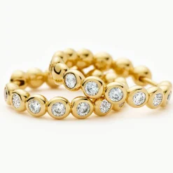 Tennis Medium Hoop Earrings